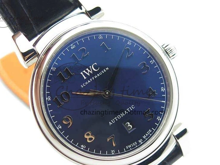MIROTIME 0201 MoistureWicking Da Vinci IW356601 SS MKF 1:1 Best Edition Blue Dial On Black Leather Strap A 7233